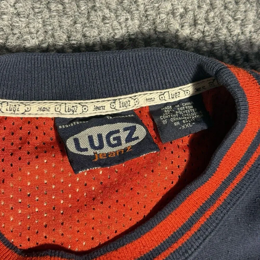 Vintage Lugz Crewneck Sweatshirt Pullover Y2K Skater Logo Navy Blue Size XXL